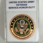 US Army Veteran Challenge Coin Copper with Case US Army A-43