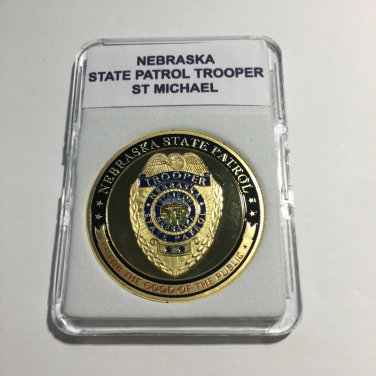 NEBRASKA STATE PATROL TROOPER Challenge Coin 40mm w/Case P79