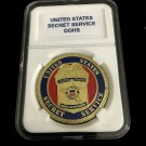 UNITED STATES SECRET SERVICE DOHS CHALLENGE COIN w CASE! G-14