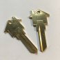 SCHLAGE SC1 House Shaped Key Blank Brass 2 PACK <Easy Find Keys>