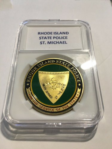 RHODE ISLAND STATE POLICE Challenge Coin 40mm with Case P36