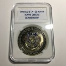 US Navy Chiefs Leadership Premium Challenge Coin USN US Navy 40mm with Case N-31