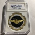 UNITED STATES NAVAL *AVIATOR PILOT WINGS* Challenge Coin w Case!