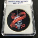 Skull Coin Challenge Coin US Marines-USMC w/case #M-14