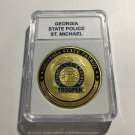 GEORGIA STATE POLICE Challenge Coin St Michael Protector 40mm with Case P70