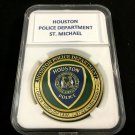 Houston Texas Police Department Shield St. Michael Challenge Coin 40mm P15