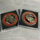 2 Pieces-US Marine Corps Challenge Coin Semper USMC Marine w/2x2 Cases!