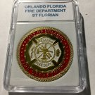 ORLANDO FLORIDA FIRE DEPARTMENT Challenge Coin w Case! F16