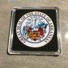 ARKANSAS State Seal Challenge Coin Colorized USA w/Case #344