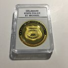 DELAWARE STATE POLICE Challenge Coin St Michael Prayer 40mm with Case P67