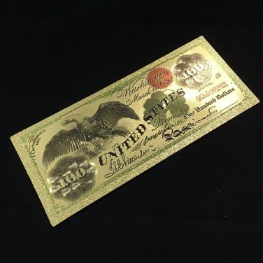 Beautiful<1863 American Eagle Gold Certificate 24k $100> Rep. *Banknote*