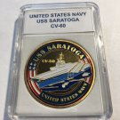 USS SARATOGA CV-60 Challenge Coin United States Navy USN 40mm with Case N-40