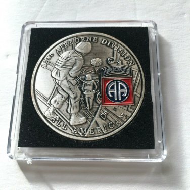 82ND AIRBORNE US Army Challenge Coin US Army with CASE! A49