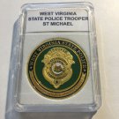 WEST VIRGINIA STATE Police Trooper Challenge Coin St Michael Prayer/Case P74