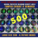 500 ROUND HOLOGRAM AUTHENTIC VOID SECURITY LABELS STICKERS SEALS LARGE SIZE