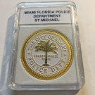 MIAMI POLICE DEPARTMENT Law Enforcement St Michael Prayer Challenge Coin/case 66