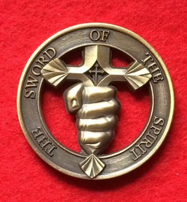 US Special Forces Challenge Coin psalm 144:1 Sword of the Spirit Military War