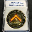 PRIVATE FIRST CLASS Challenge Coin-US Marine Corps USMC  M24