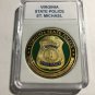 VIRGINIA STATE POLICE TROOPER Shield POLICE St. Michael Challenge Coin 40mm P-54