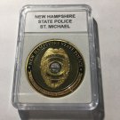 NEW HAMPSHIRE STATE POLICE TROOPER  ST MICHAEL Challenge Coin 40mm with Case P60
