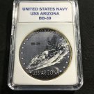 USS ARIZONA BB-39 Challenge Coin United States Navy USN 40mm/W Case #N14