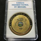 KANSAS HIGHWAY PATROL ST MICHAEL POLICE Challenge Coin 40mm with Case P17