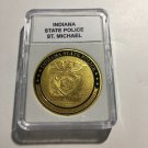INDIANA STATE POLICE Challenge Coin St Michael Protector 40mm with Case P69