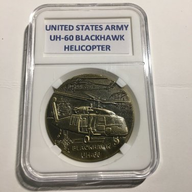Black Hawk UH-60 Helicopter Challenge Coin US Army CASE INC! A-10