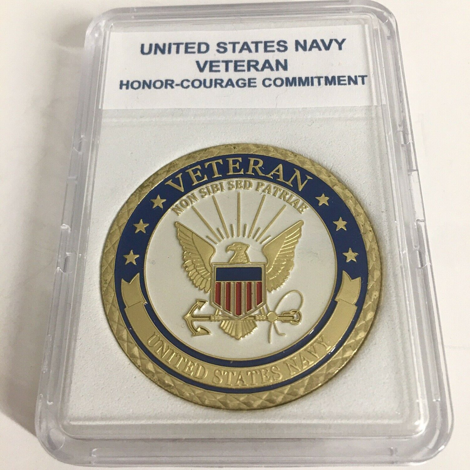 US NAVY Veteran Challenge Coin-Courage-Honor-Commitment USN N-56