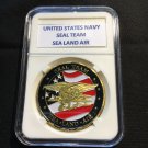 NAVY SEALS TRIDENT Challenge Coin USNSWG USN US NAVY 40mm w/ Case N-5