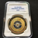 ALABAMA HIGHWAY PATROL AHP GOLD PLATED Police Challenge Coin 40mm w/case P-1