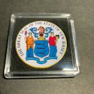 NEW JERSEY (NJ) State Seal Challenge Coin Colorized USA w/Case #366
