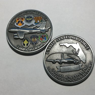 USAF CHALLENGE COIN US AIR FORCE MacDill AFB Tampa Global Air Refueling CIC Supp