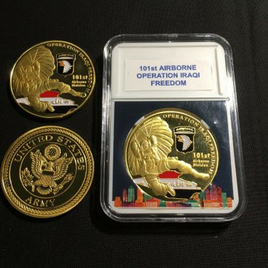 CHALLENGE COIN 101ST AIRBORNE DIVISION Operation IRAQI FREEDOM Paratrooper NEW!