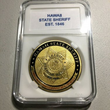 HAWAII STATE SHERIFF St. Michael Challenge Coin 40mm with Case P46