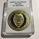 North LAS VEGAS POLICE DEPT Shield POLICE St. Michael Challenge Coin 40mm P-52