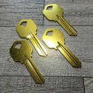 4 Kwikset KW-1 SHINY GOLD Lightweight Aluminum Titanium Key Blanks