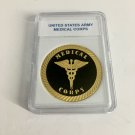 ARMY MEDICAL CORPS Challenge Coin US Army with CASE! A16