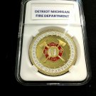 DETROIT MICHIGAN FIRE DEPARTMENT Challenge Coin w Case! F7