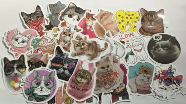 Cats cute Fun Stickers 25 Pack-Combined Shipping! Sticker Pack #16