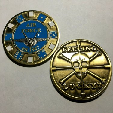 USAF CHALLENGE COIN US AIR FORCE Chip Card Holder High Grade! Brand New!