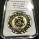 Seattle Washington POLICE DEPARTMENT Bronzed FINISH Challenge Coin w CASE! P38