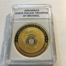 ARKANSAS STATE POLICE Law Enforcement St Michael Prayer Challenge Coin/case P63
