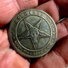 Satanic Pentagram Devil Goat Head Novelty Good Luck Heads Tails Challenge Coin