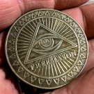 Freemason All Seeing Eye Templar Novelty Good Luck Heads Tails Challenge Coin