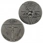 Satanic Pentagram Devil Goat Head SILVER Good Luck Heads Tails Challenge Coin