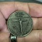 Satanic Pentagram Devil Goat Head SILVER Good Luck Heads Tails Challenge Coin