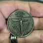 Satanic Pentagram Devil Goat Head SILVER Good Luck Heads Tails Challenge Coin