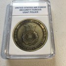 USAF CHALLENGE COIN US AIR FORCE SECURITY POLICE MILITARY w Case AF28
