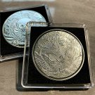 Viking Warship Stormy Seas - Aground Skull Silver Plated Challenge Coin w Case